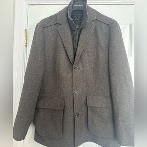 Jos. A. Bank Reserve Brown  Houndstooth Wool Jacket with Liner Sz M